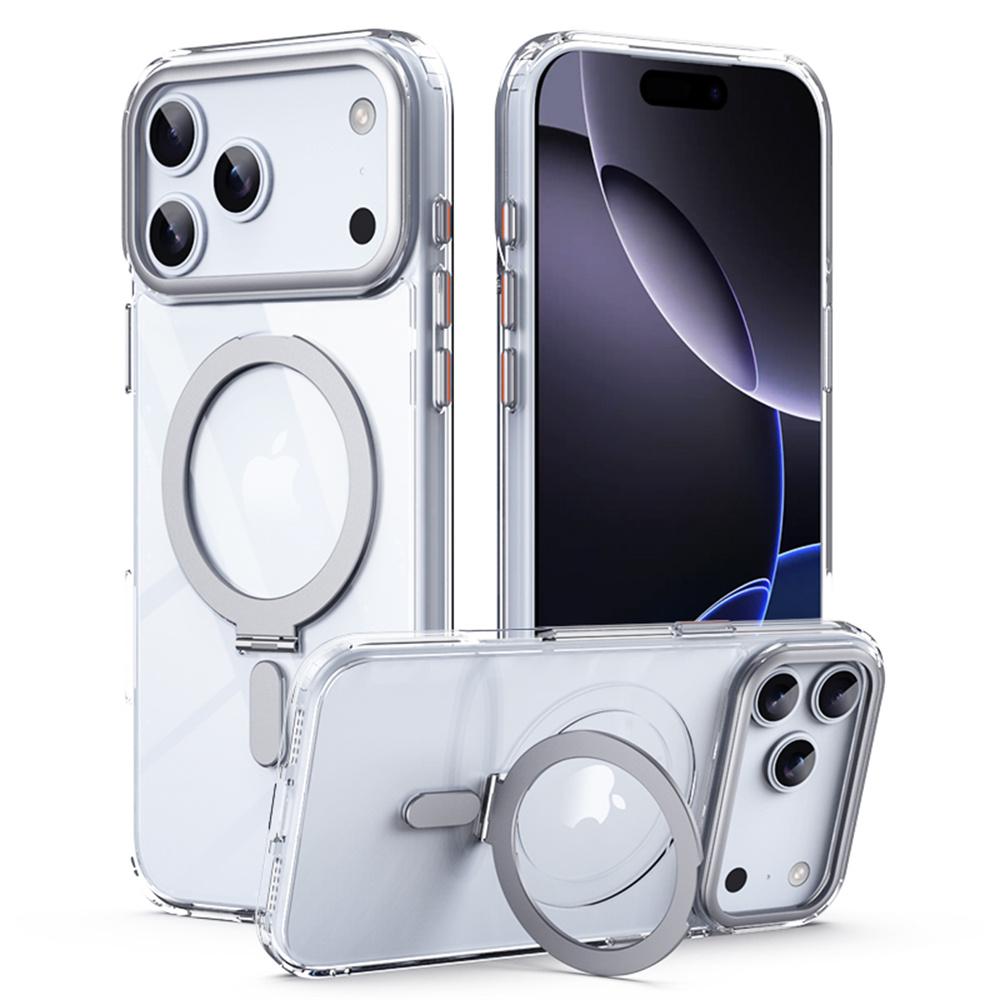 For iPhone 17 Pro Max Case TPU+Acrylic Hidden Magnetic Kickstand Phone Cover