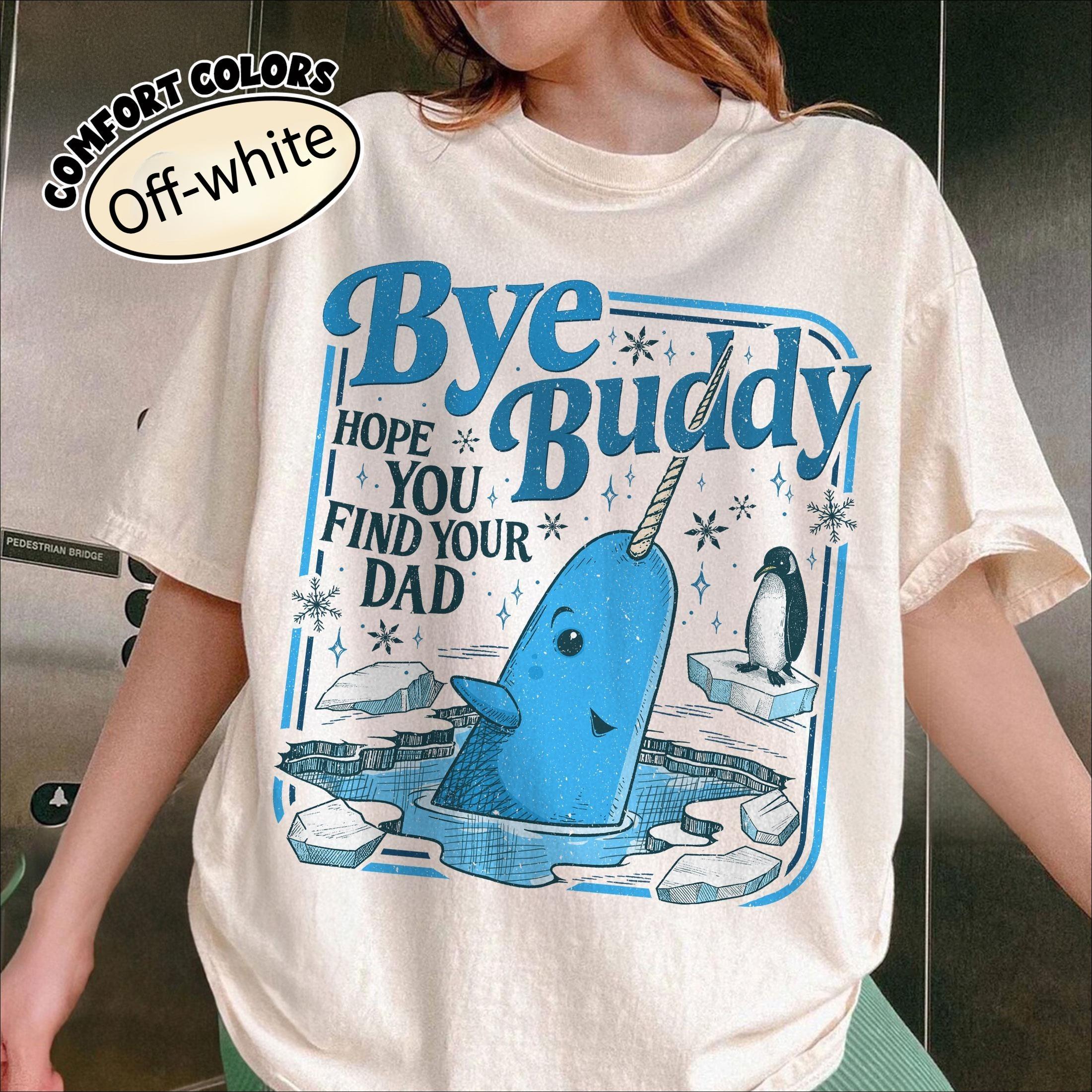 

By Buddy HOPE YOU FIND YOU DAD Unicorn Whale Penguin Icefield Print Healing Animal Theme Short Sleeve Womens Tshirt S