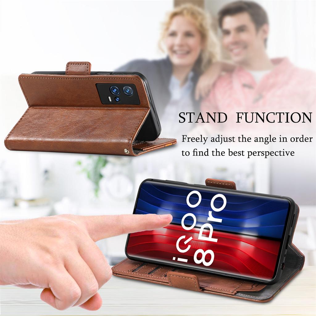 Wielofunkcyjne etui skórzane z klapką magnetyczną dla serii vivo.iQOO Neo8/Y16-Y200/S16-S20/Neo Z3/T3 Ultra... Gdzie Moda Spotyka Funkcjonalność