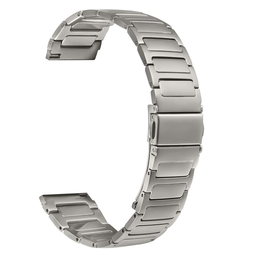For Garmin Forerunner 255 Watch Band Adjustable Titanium Color Stainless Steel Metal Watch Strap