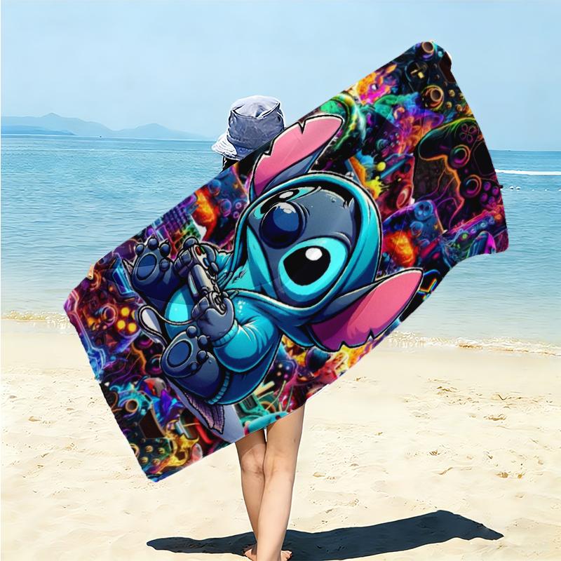 1Pc Lilo Stitch Tropical Adventure Beach Towel Microfiber Beach Towel Thin Absorbent For Beach Swimming Yoga Bath Sports 091784
