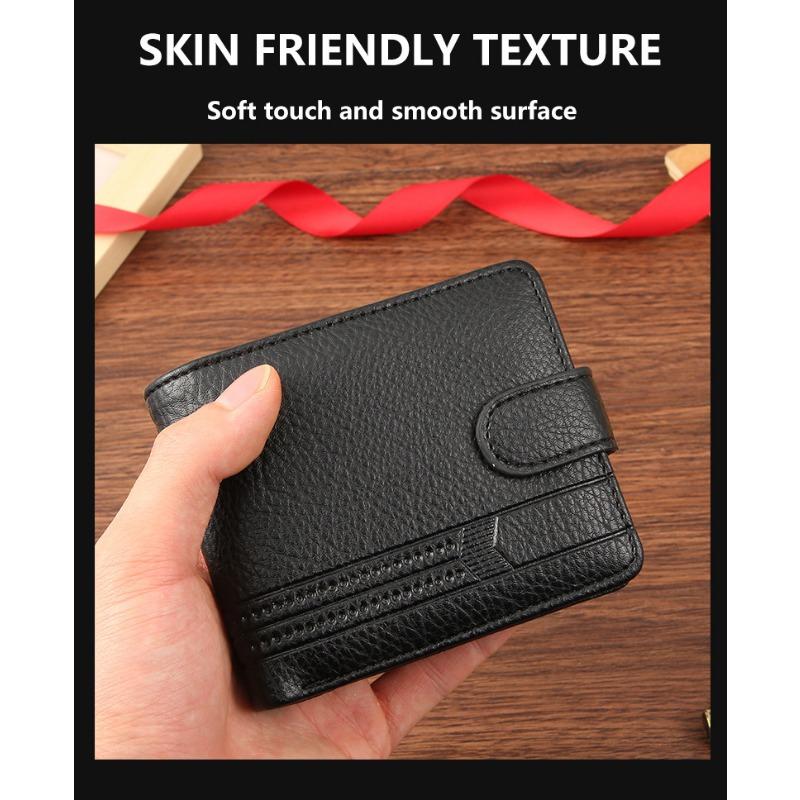 Portfel męski Krótki portfel z zamkiem błyskawicznym i klamrą Nowy portfel Portmonetka