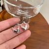 A Pair of Silver Heart-shaped Earrings, Unisex Bohemian Retro Style, Love Themed Jewelry, A Perfect Gift Accessory for Versatile Temperament.