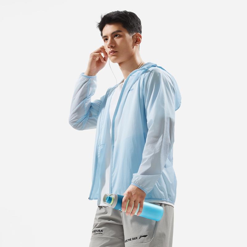 Li Ning Fitness Series Waterproof UV Protection Sun Protection Clothing Men's Glacier Blue AFDU459-6
