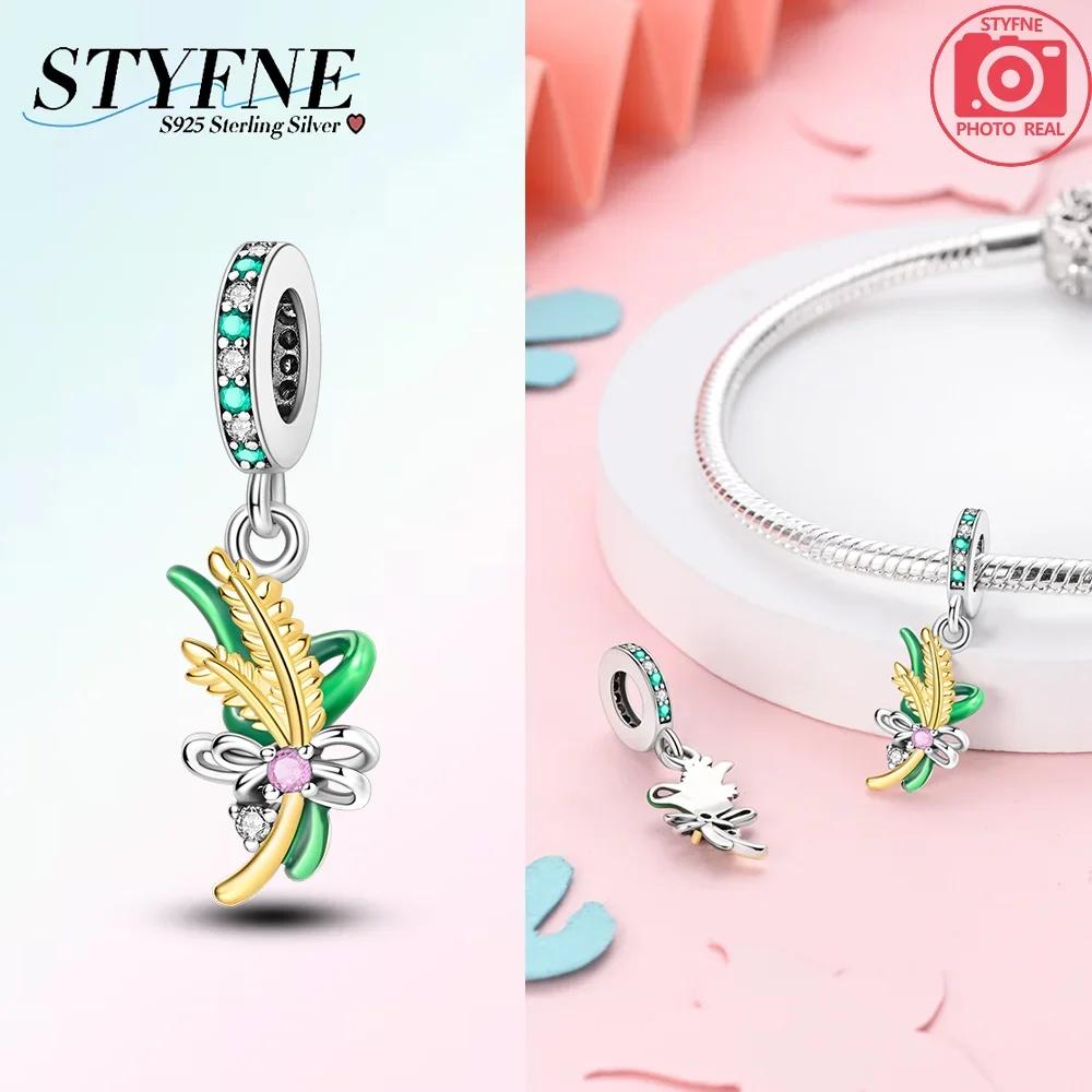 Copper Green Series Tree Cactus Leaves Pendant Diy Charm Beads Fit Original Bangle Charms Bracelet Women Jewelry