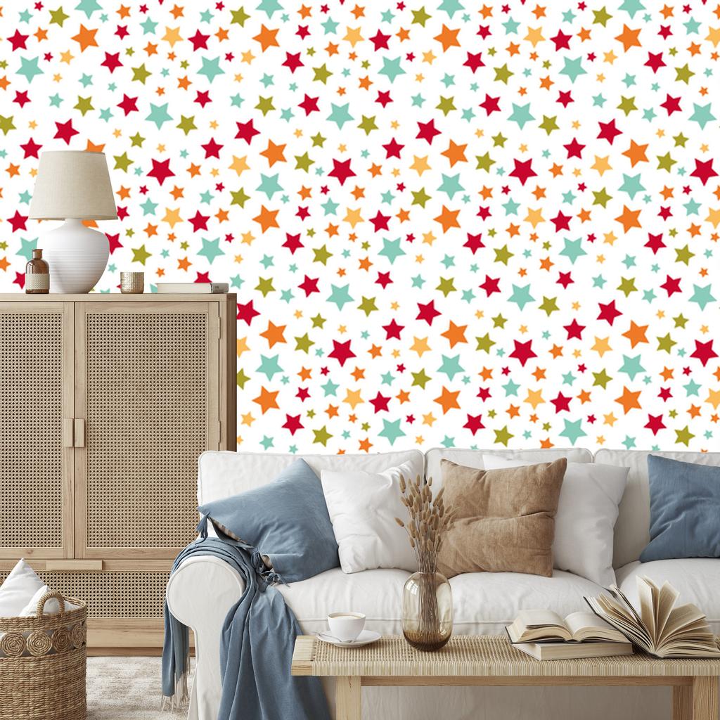 Colorful Stars Wallpaper for Living Room and Bedroom 50x1000