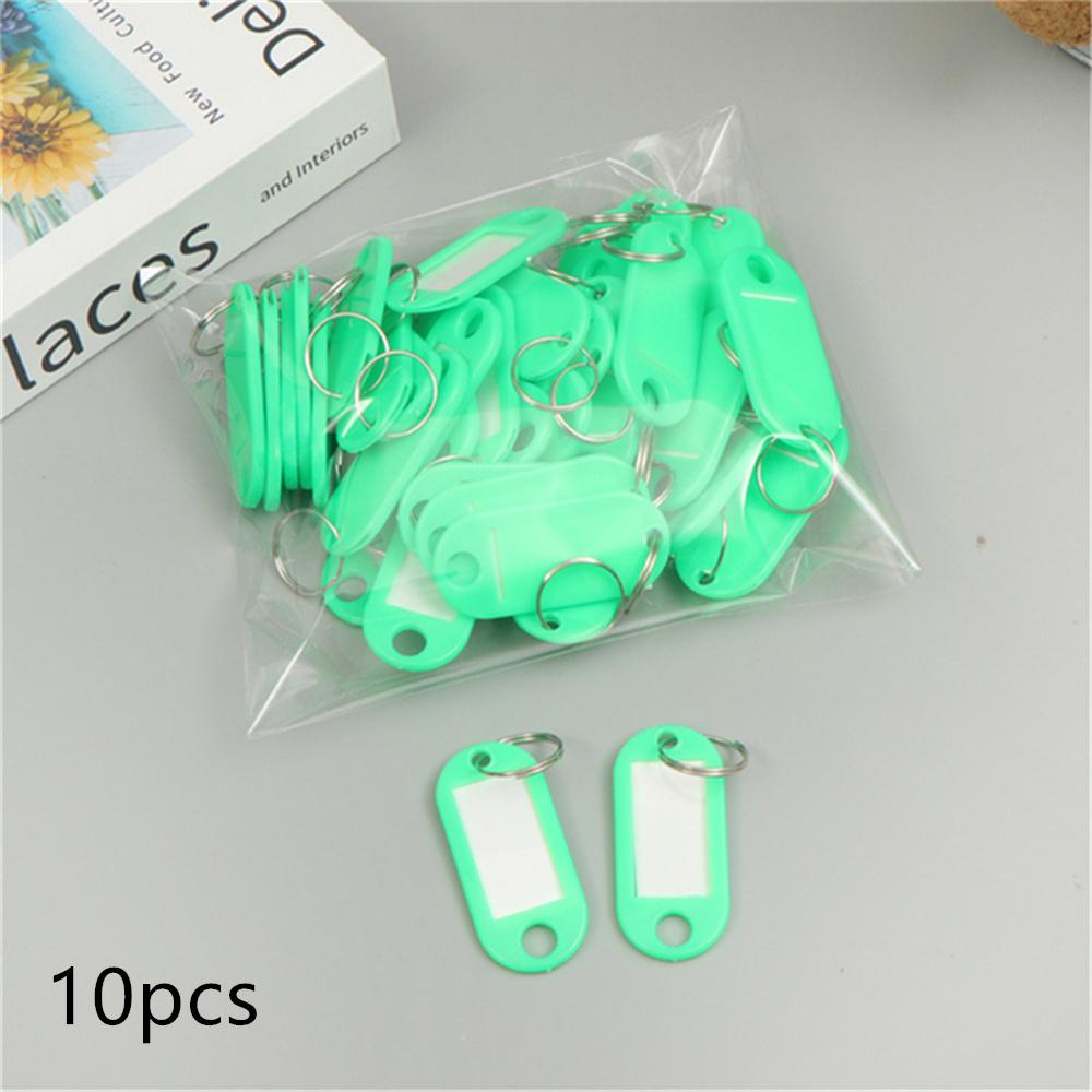 10pcs/Set Multicolor Plastic Number Keychain Labels Numbered Name Baggage Luggage ID Tags Pendant With Key Ring for Women Men