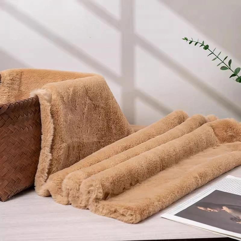 Thickened Plush Fabric 12mm Encrypted Imitation Rex Rabbit Fur Fabric Short Plush Counter Background Fabric, Clothing Fabric