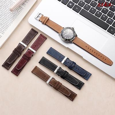 20mm 22mm Calfskin Genuine Leather Watchbands Quick Release Watch Band for Seiko for Omega Belt Vintage Brown Smartwatch Strap