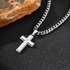 Stainless Steel Cross Pendants Necklace for Men Women, Unisex Punk Hip Hop Link Chain Necklace, Fashion Charm Jewelry for Boy
