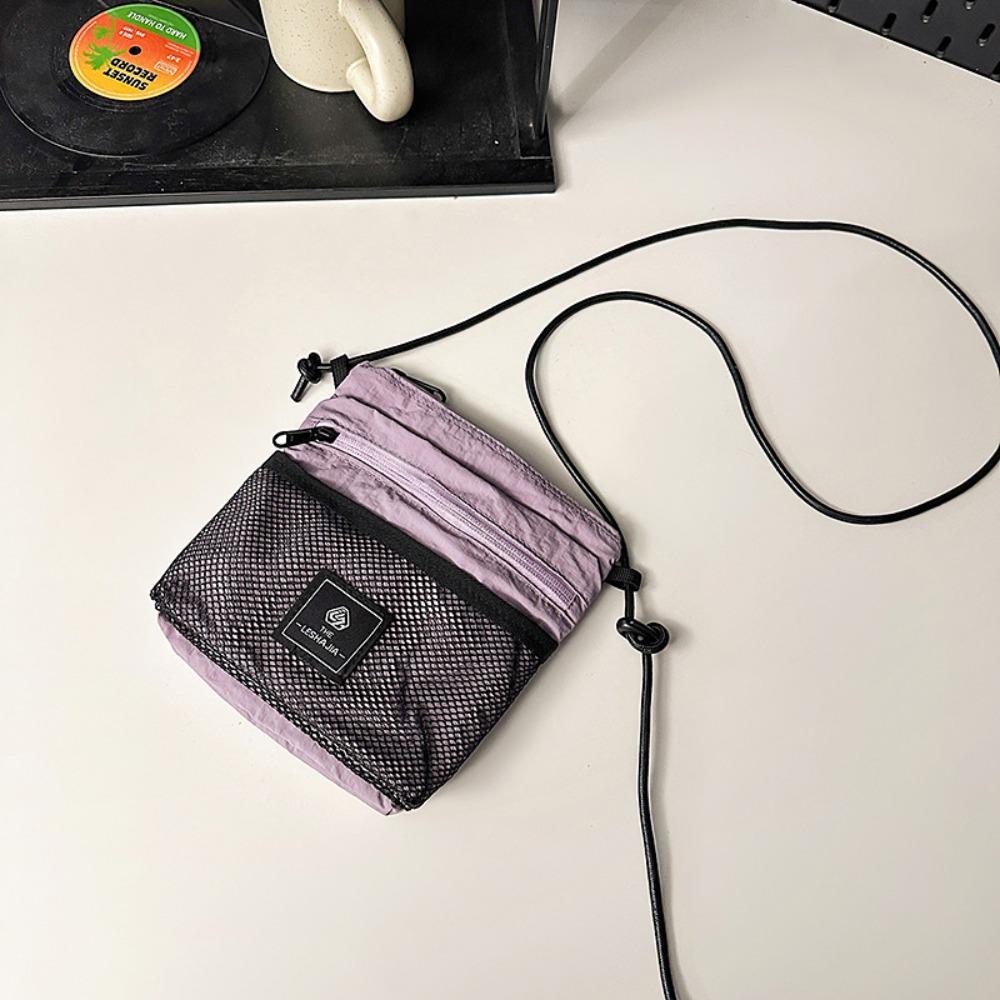 Mesh Crossbody Phone Pouch Sports Small Square Bag Fashion Nylon Shoulder Bag  Daily Matching