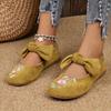 New Embroidered Bow Flat Mary Jane Shoes for Women Cross-border Ethnic Style Slip-Ons