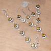 Citrine Quartz Gemstone Handmade Ethnic Jewelry Necklace Set 18-20''