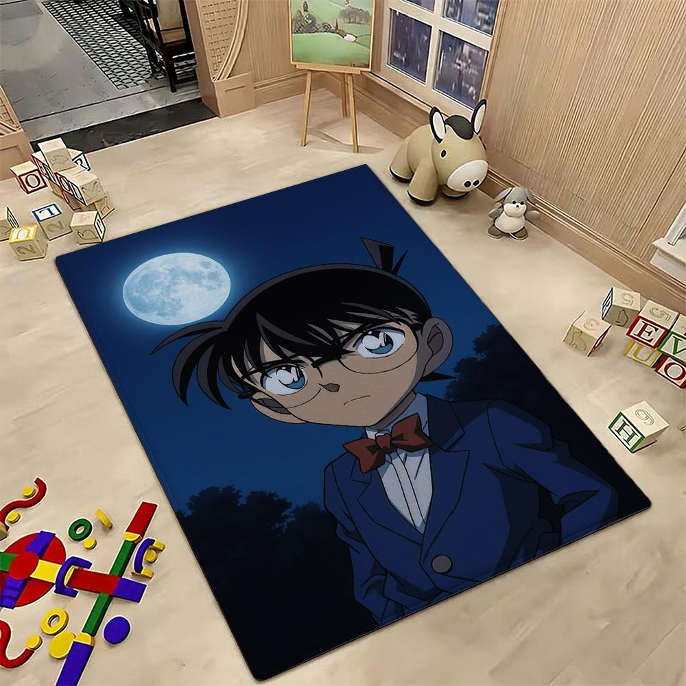 Detective Conan Mystery Adventure Theme Rug Absorbent Nonslip Carpet For Living Room Coffee Table Home Party Decor Gift For Friends