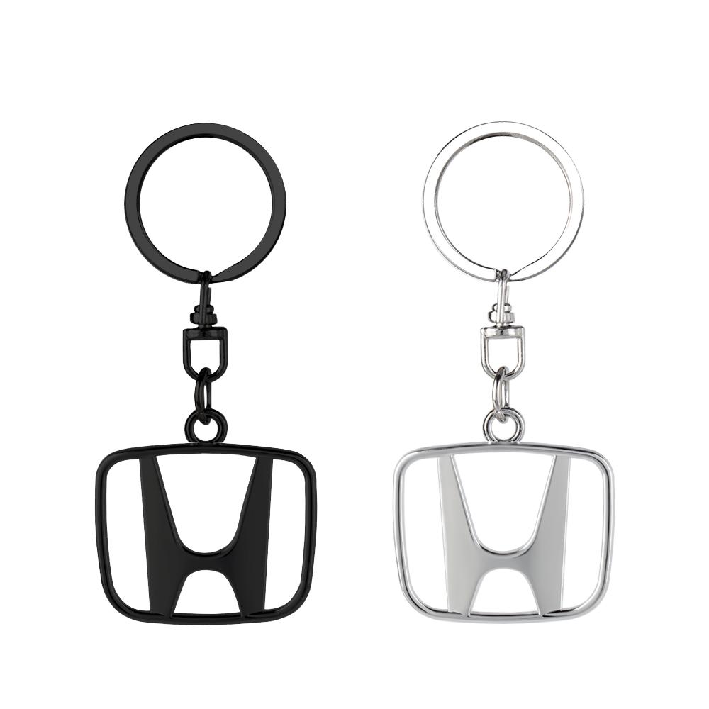 Metal Car Keychain Emblem Pendant Key Chain Keyring For Honda Civic Fit Jazz Accord Pilot CRV Odyssey Passport City Accessories DE6