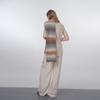 Niche Wool Blended Gradient Knitted Wool Scarf Unisex Winter Warm Striped Shawl Scarf