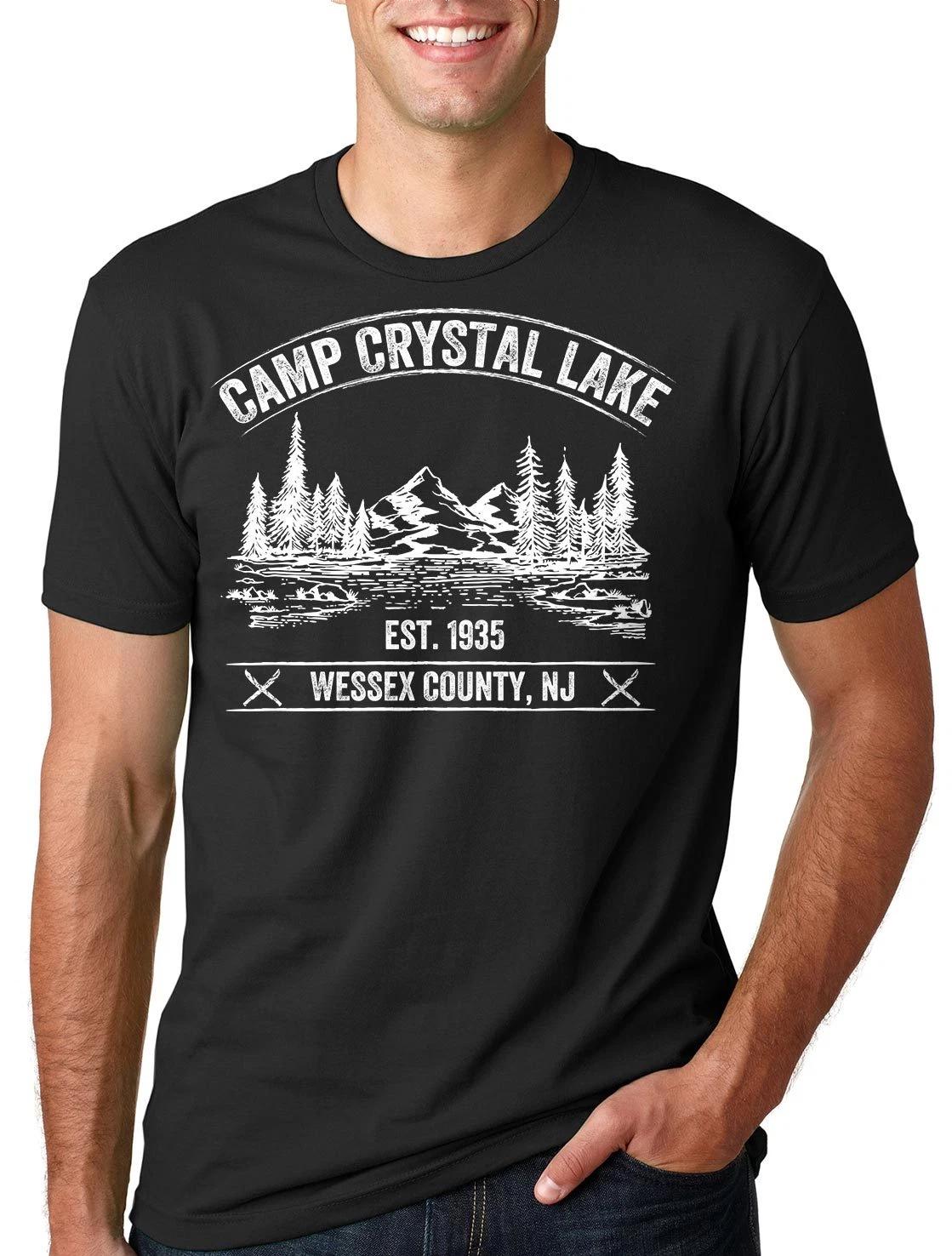 Camp T-shirt Camp Crystal lake Tee Shirt Camping fishing Tee M