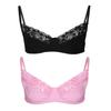 Reggiseno da uomo in pizzo floreale con spalline regolabili trasparenti da notte