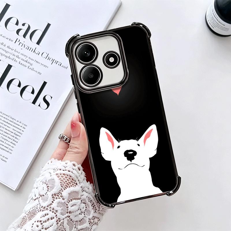 Perro Bull Terrier Lindos Cachorros Funda de Teléfono con Chapado Para Xiaomi Redmi Note 14 15 Pro Plus 13 12 11 11S 11T 10 9S 9 5G Anti-Caída Aira