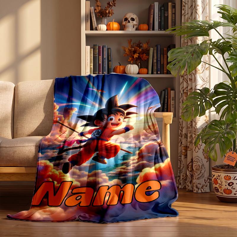 Coperte personalizzate in flanella di Dragon Ball Morbide Calde Accoglienti Plaid per Decorazione della Casa Regali di Festa