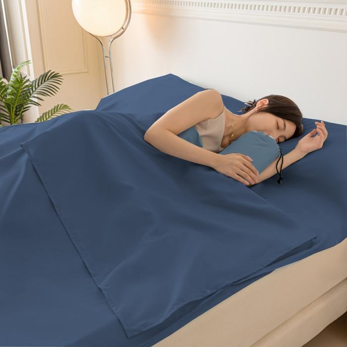 

2025 new solid color sleeping bag travel convenient hotel hotel business trip dirty sheets quilt cover integrated sleeping bag 80x210cm 1pcs
