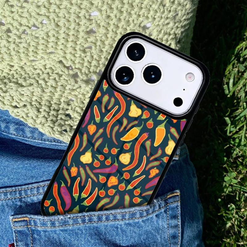 Red Chilli Pepper Pattern Phone Case For iPhone 17 AIR 16 Pro Max 15 14 Pro 11 12 13 Shockproof Silicone Cover