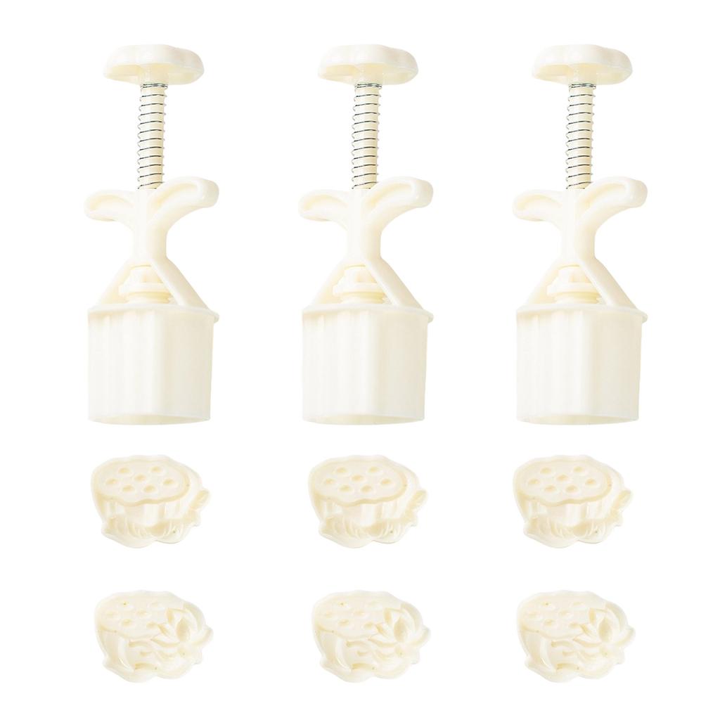 Cookie Frimerker Blomstermønster Månekakeformer Håndtrykk Månekakemaker Bakeverktøy for MidHøstfestivalen