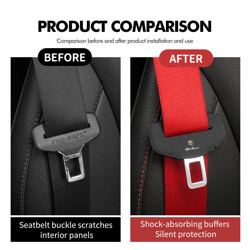 Car Seat Belt Buckle Clip Protector Case Anti-Scratch Cover For Alfa Romeo Giulietta GT 159 147 156 Mito Brera Giulia Spider F1SA0