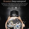 JINSHIDUN New Business and Leisure Men's Watch Fully Automatic Mechanical Watch Perspective Hollow Dial High-end Watch