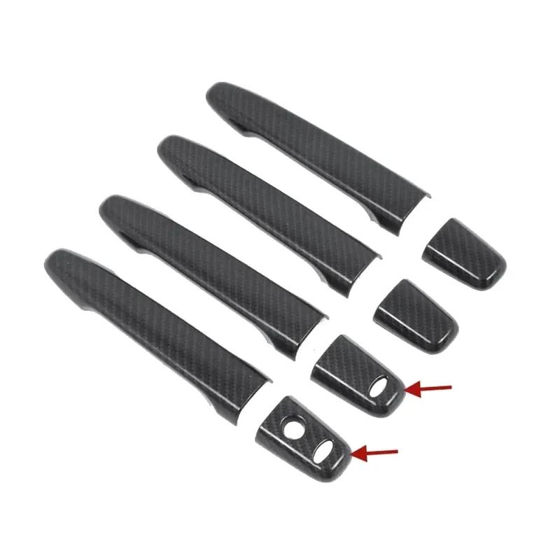 For Mitsubishi Lancer 2008 2009 2010 2011 2012- ABS Carbon Black Car Door Handle Cover Trims Sticker Car Styling Accessories