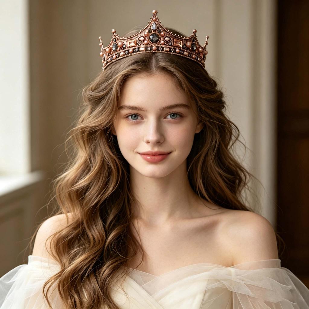 Vintage Wedding Crown Tiara Crystal Pearl Round Tiaras Baroque Bridal Crown Wedding Hair Accessories Bridal Hair Jewelry Gift