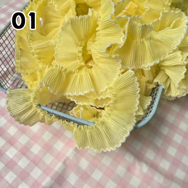 1M Lace Ribbon Sheer Chiffon Elastic Ruffle Ribbon Lace Trim for Dress Diy Apparel Sewing Fabric Wedding Party Accessories New