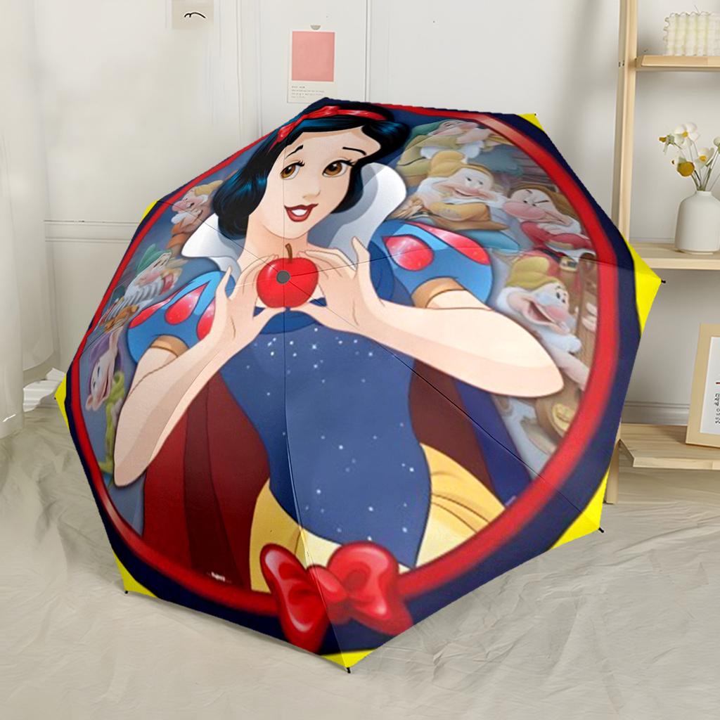 Snow White Royal Garden Automatic Umbrella Compact & Durable 8-Rib Design Compact Design Travel Essential Outdoor Accessory