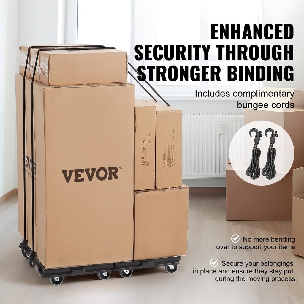 Furniture Dolly, 500 Lbs Capacity Each Count, Furniture Mover with Wheels, Portable Moving Rollers 4 Wheels Heavy Duty, Small Flat Dolly Cart with