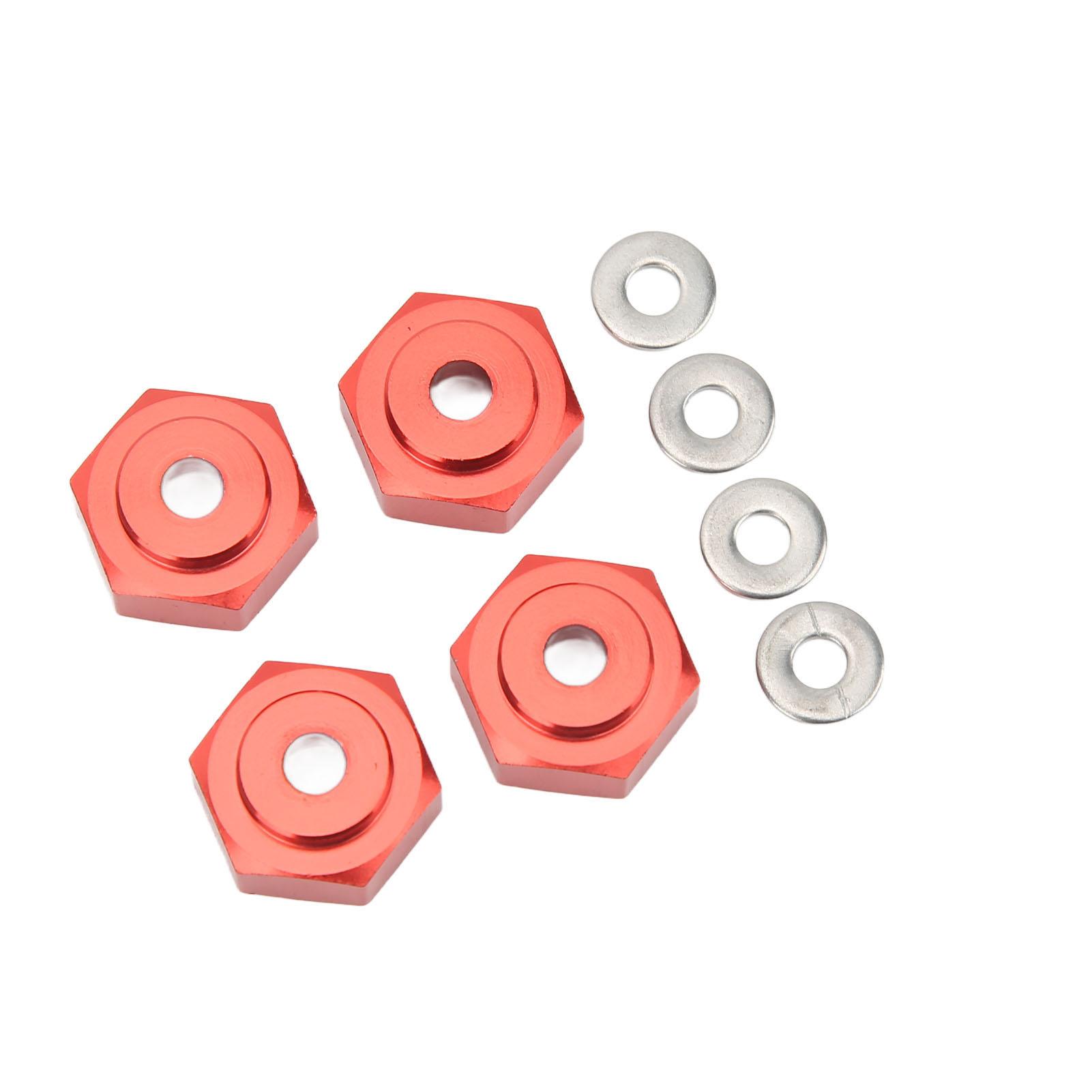 

4pcs RC Hex Coupler Professional Aluminum Alloy RC Wheel Hex Adapter for 1 10 RC Cars Red