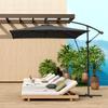 Cantilever Parasol, Adjustable Canopy, 8 Ribs, Crank, 2.5 x 2.5 m, Dark Grey