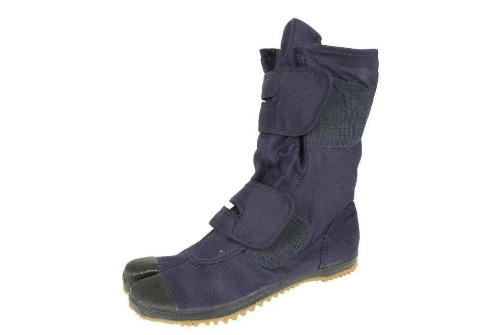 Nissin Rubber Men's Long Work Boots for Self-Gardening, Split Toe, Velcro Closure, No Toe Cap, Navy, Size 26.5 cm