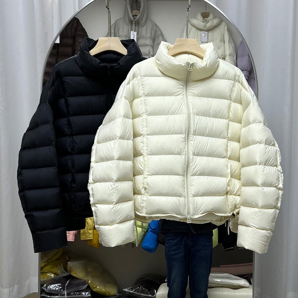 White duck down ribs down jacket women's short stand-up collar thickened new small super good-looking puff jacket