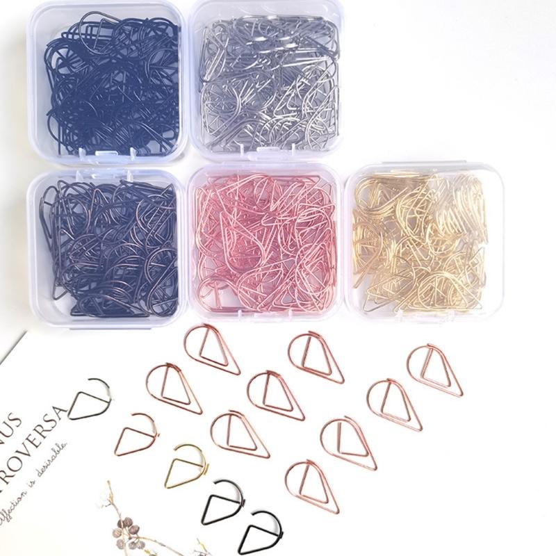 50 Pcs Decorative Paper Clips Teardrop Paper Clip Bookmarks Metal Paperclips Creative Planner Clips for Office