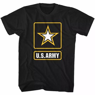 Army Color Logo Black Adult T Shirt