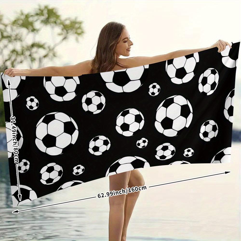 

Football Soccer Beach Towel, Sports Design Quick Dry Soft Highly Absorbent Microfiber for Pool Bathing Travel Camping W30*H60(CM)