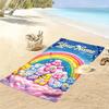 Name Custom Cartoon Care bears Print Beach Towel, Large Soft Quick Dry Towel for Beach Camping Swimming