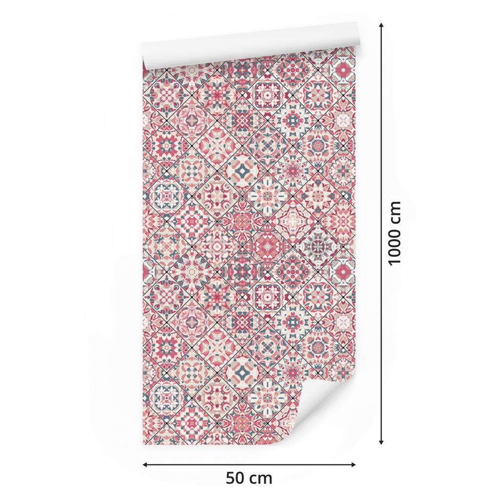 Colorful mosaic wallpaper in oriental style for living room and bedroom 50x1000