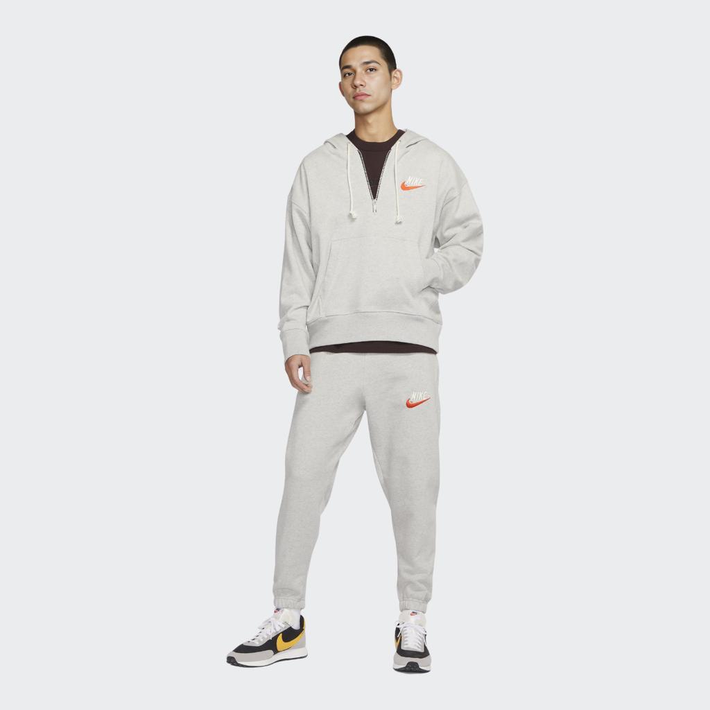 Nike Embroidered Logo Half-Zip Hooded Sweater Men Tops Grey DM5280-050