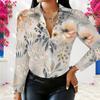 Womens Plus Size Collared Long Sleeve White Button Front Shirt