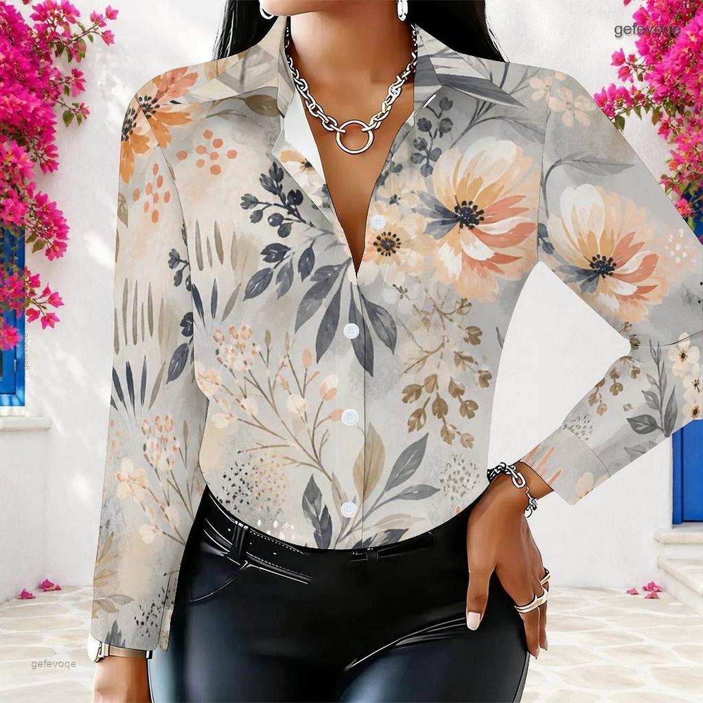 Womens Plus Size Collared Long Sleeve White Button Front Shirt