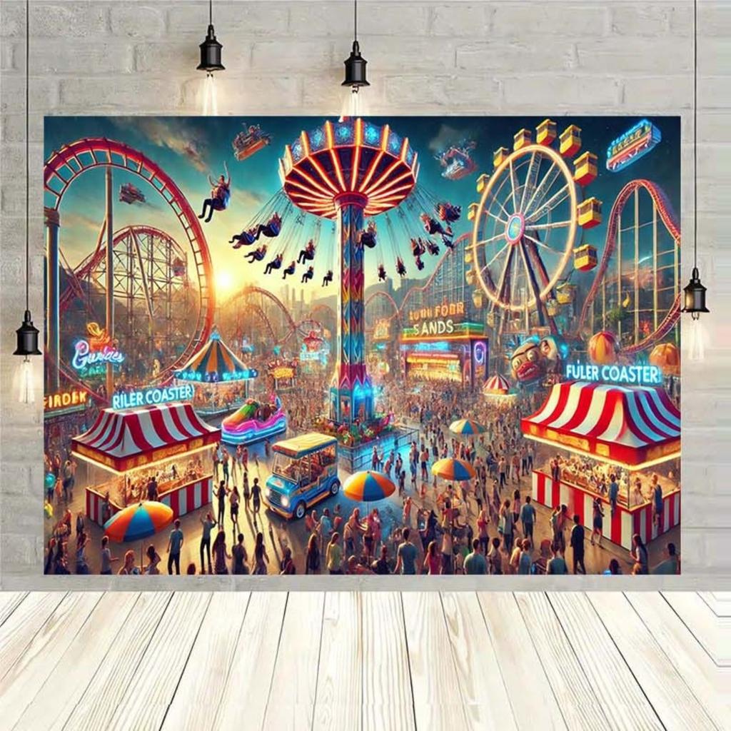 1 backdrop for an amusement park, suitable for home decoration, party decoration and as props for photography studios