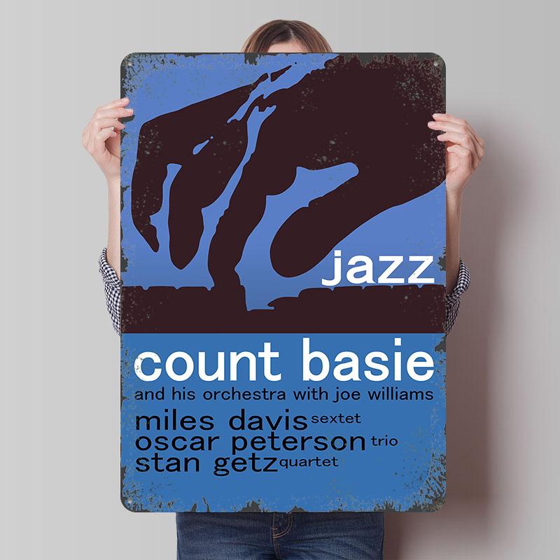 

Jazz Concert Tinplate Poster Customized Wall Art Vintage Retro Metal Signs for Apartment Decoration Room Man Cave House Decor 7.9x11.8In(20x30cm)