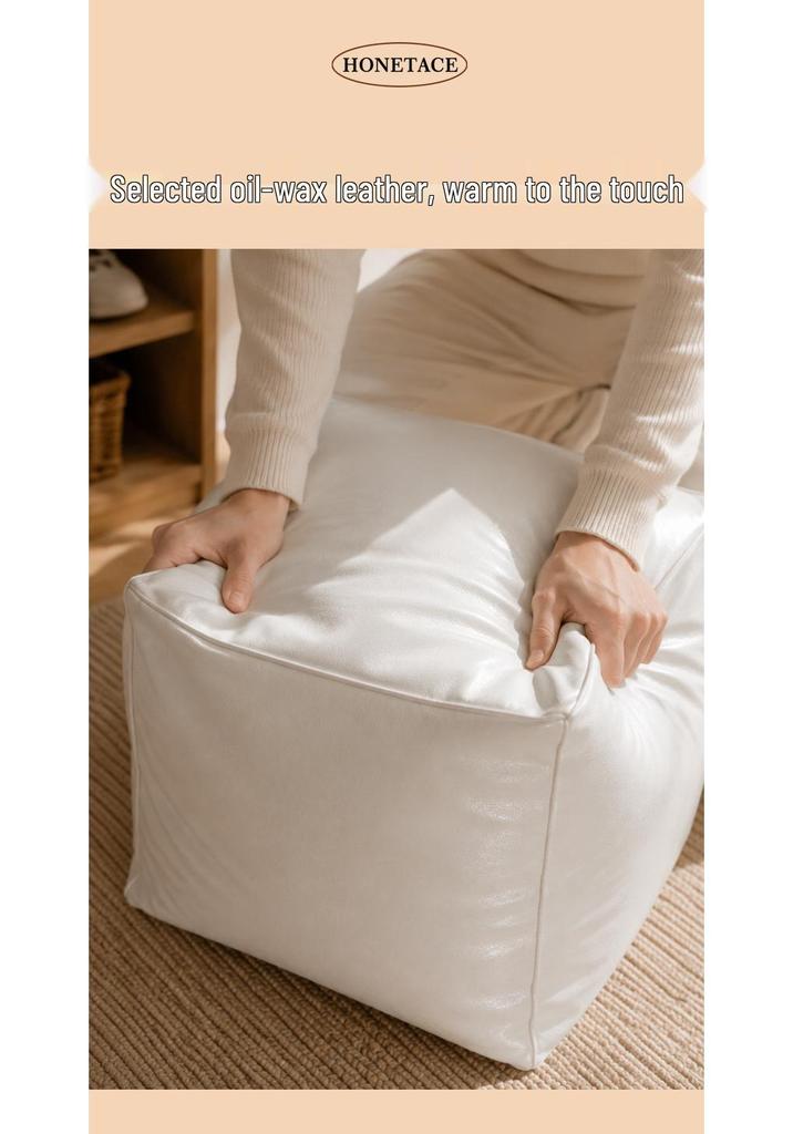 Sgabello contenitore in pelle retrò: Scatola Riempibile per Vestiti e Bambole con Coprisedile