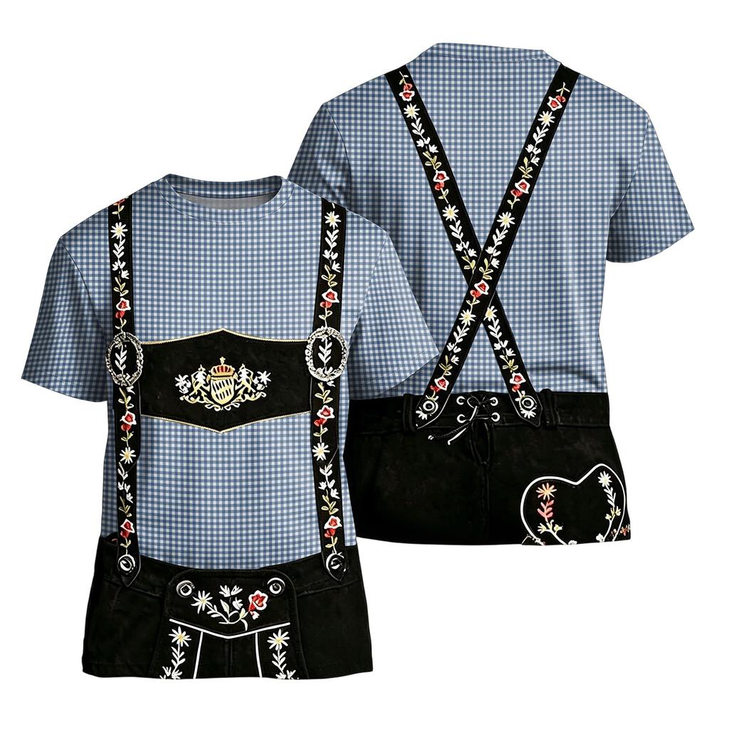 Heren Vintage Festival Print Korte Mouw T-shirt Losse Pasvorm Casual Zomer Dagelijks Top Retro Patroon Ontwerp